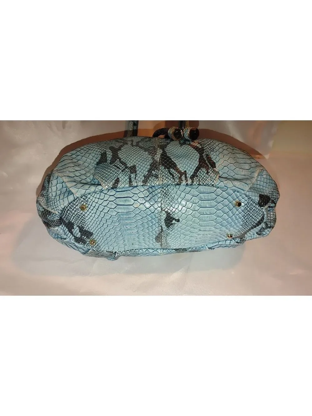 RARE Iris Tyler Snakeskin Drawstring Leather Bag